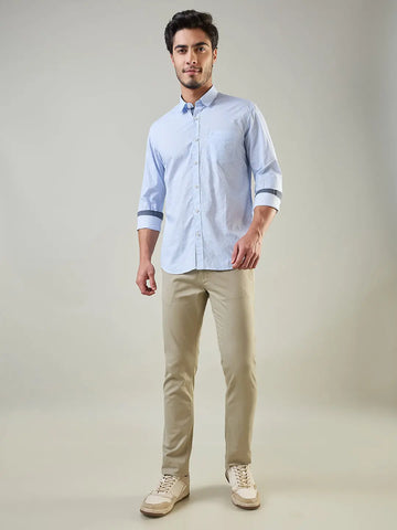 Blue Printed Regular Fit Shirt TIM PARIS