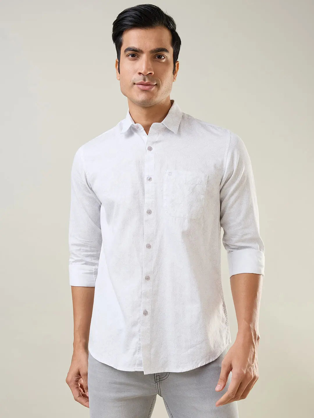 Black Printed Regular Fit Shirt TIM PARIS