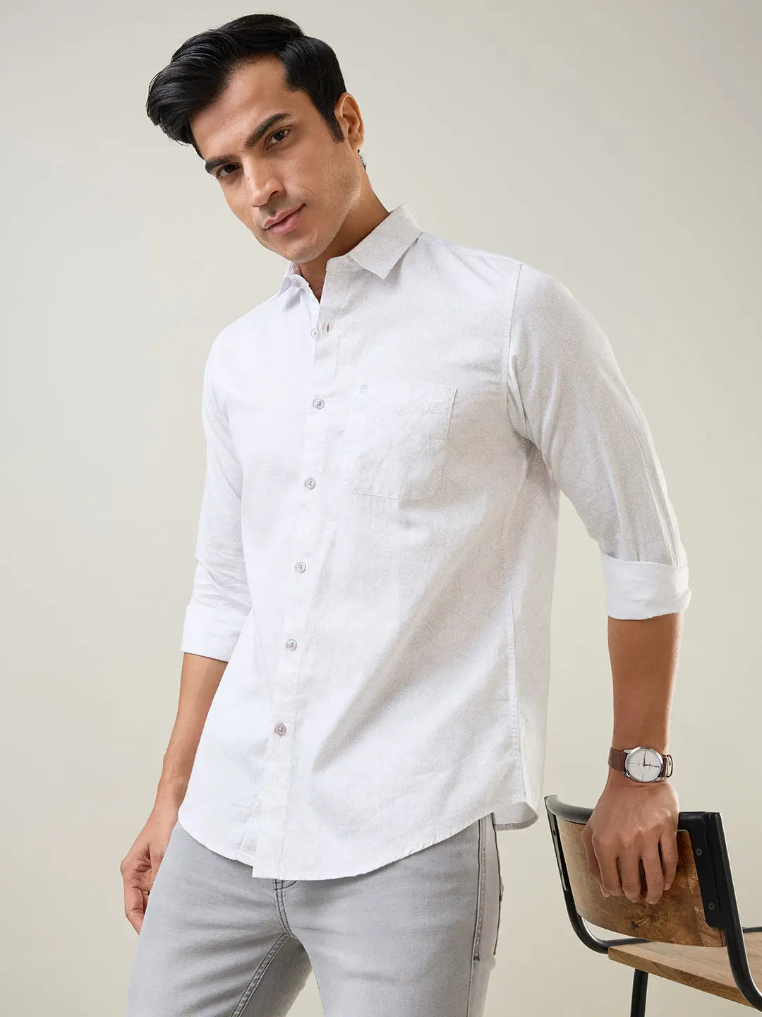 Black Printed Regular Fit Shirt TIM PARIS
