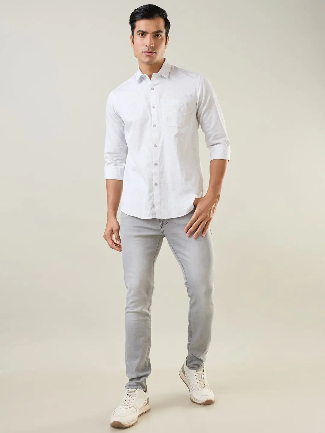Black Printed Regular Fit Shirt TIM PARIS