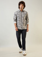 Brown Printed Shirt