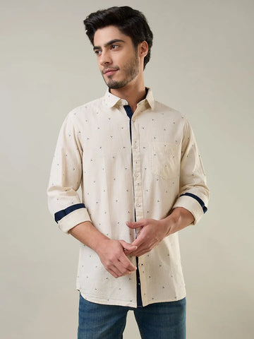 Natural Printed Shirt Tim Paris