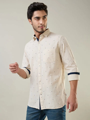 Natural Printed Shirt Tim Paris