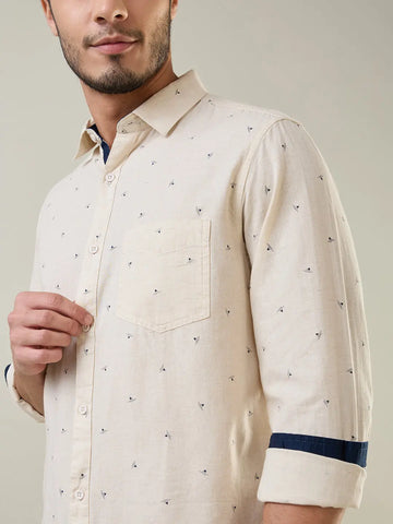 Natural Printed Shirt Tim Paris