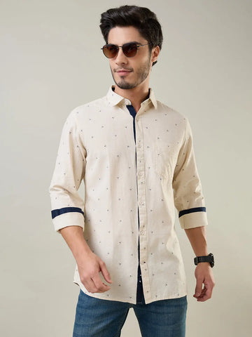 Natural Printed Shirt Tim Paris