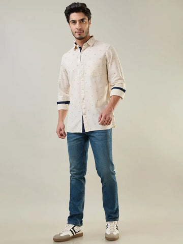 Natural Printed Shirt Tim Paris