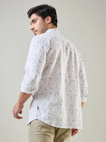 White Printed Regular Fit Shirt TIM PARIS