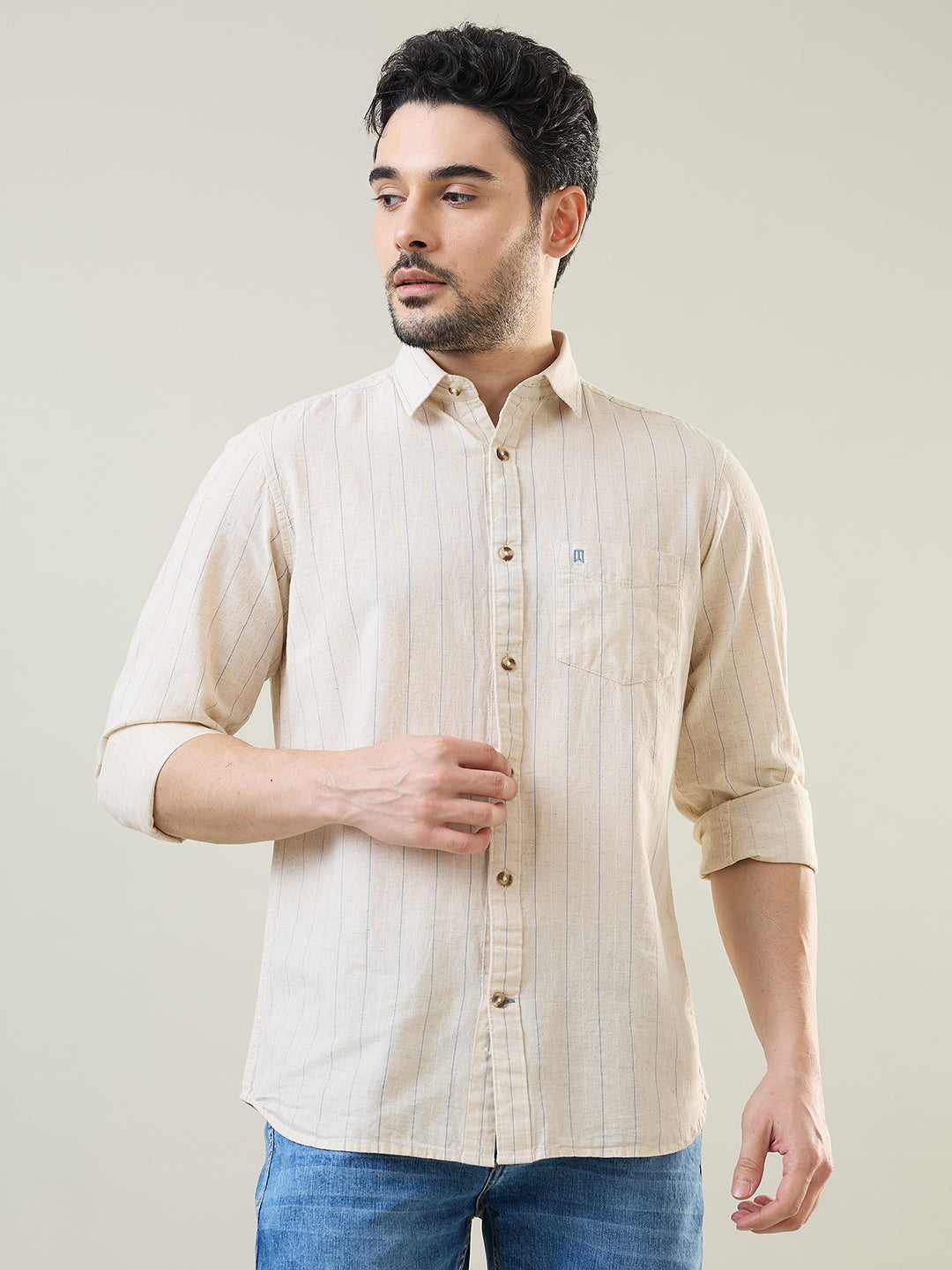 Sky Blue Striped Shirt