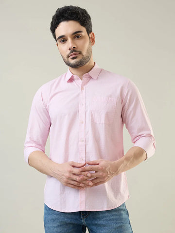 Pink Printed Regular Fit Shirt TIM PARIS