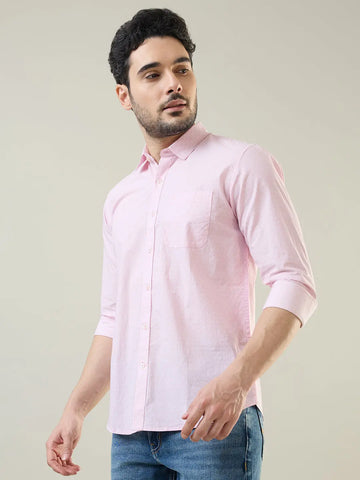 Pink Printed Regular Fit Shirt TIM PARIS