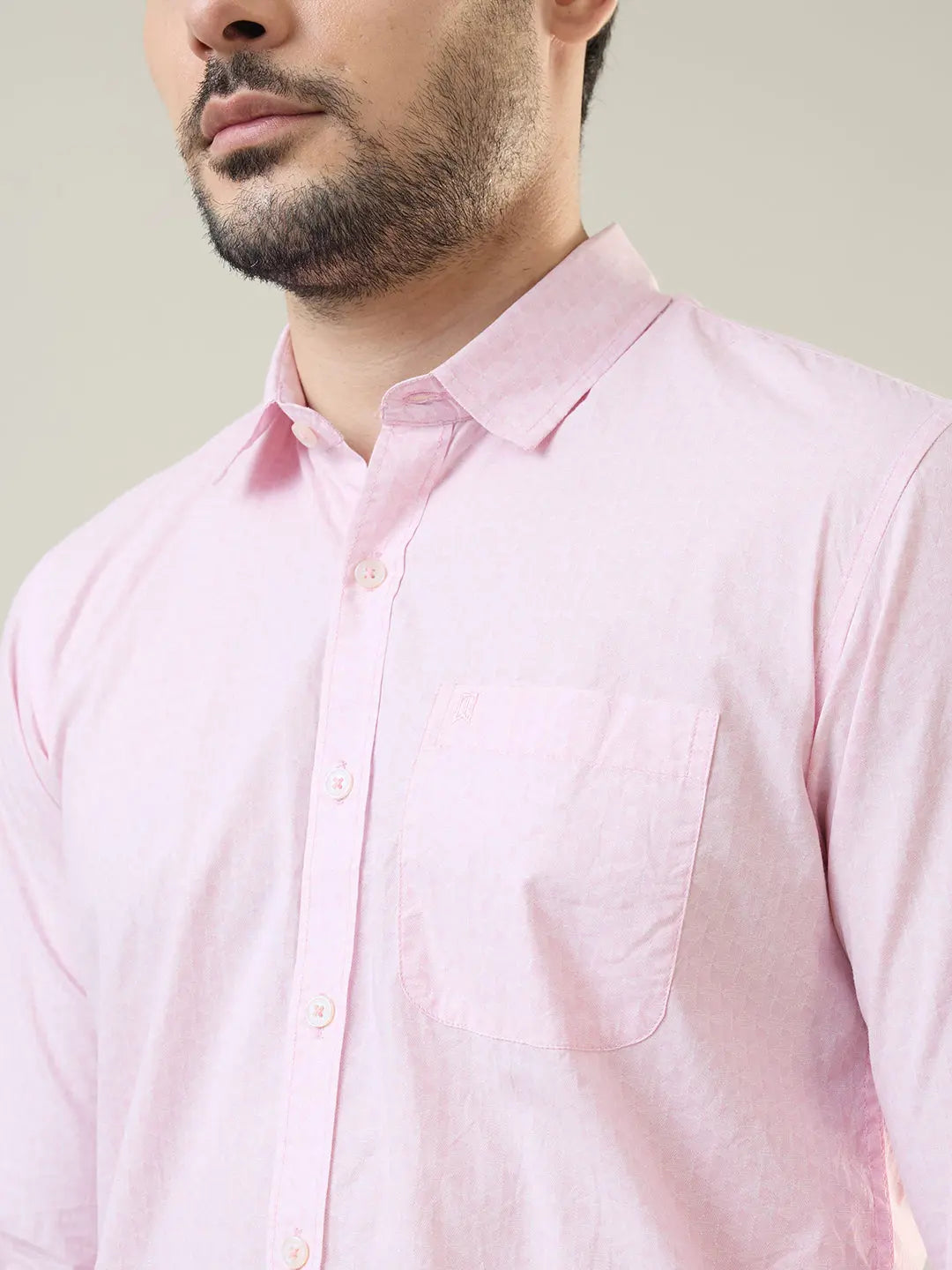 Pink Printed Regular Fit Shirt TIM PARIS