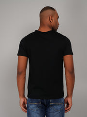 Black Solid Round Neck T-Shirt