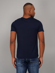 Dress Navy Blue Solid T-Shirt
