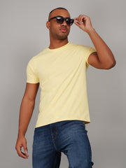 Pale Banana Yellow Solid T-Shirt