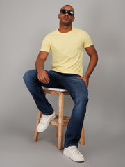Pale Banana Yellow Solid T-Shirt