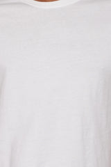 White Solid Round Neck T-Shirt