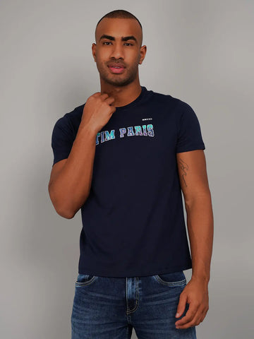 Dress Blue Graphic Print T-Shirt Tim Paris