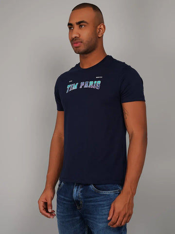 Dress Blue Graphic Print T-Shirt Tim Paris