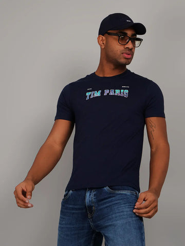 Dress Blue Graphic Print T-Shirt Tim Paris