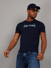 Dress Blue Graphic Print T-Shirt