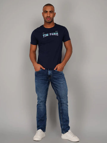 Dress Blue Graphic Print T-Shirt Tim Paris