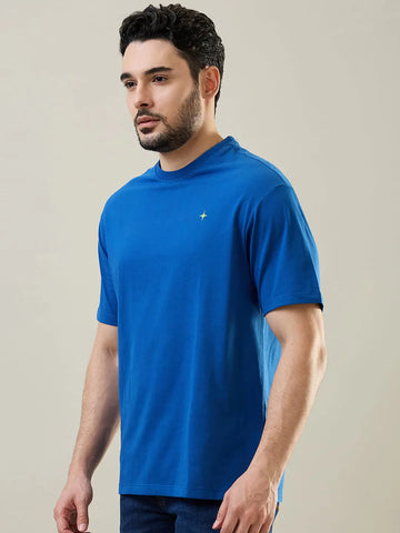 Deja Vu Blue Round Neck Graphic T-Shirt Tim Paris
