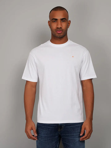 White Back Graphic Print Relaxed Fit T-Shirt Tim Paris