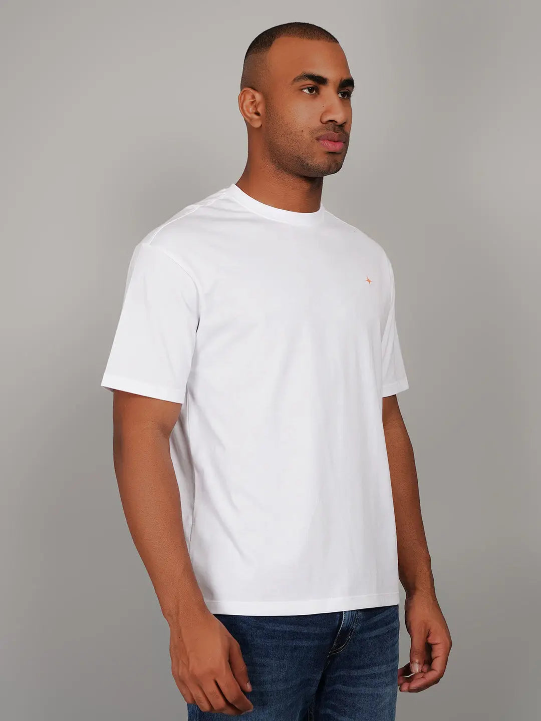 White Back Graphic Print Relaxed Fit T-Shirt Tim Paris