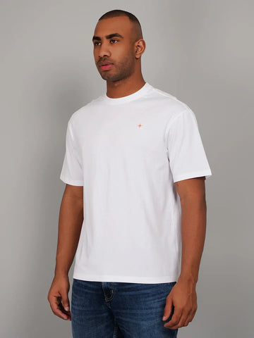 White Back Graphic Print Relaxed Fit T-Shirt Tim Paris