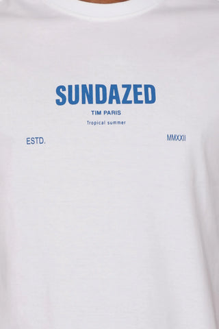 White Sundazed Graphic Print Relaxed Fit T-Shirt Tim Paris