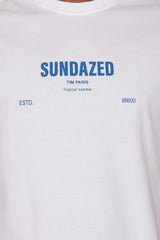 White Sundazed Graphic Print Relaxed Fit T-Shirt