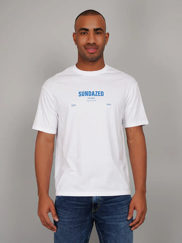 White Sundazed Graphic Print Relaxed Fit T-Shirt Tim Paris