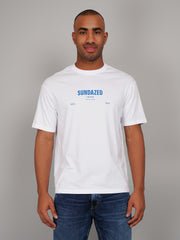 White Sundazed Graphic Print Relaxed Fit T-Shirt