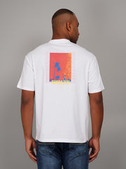 White Sundazed Graphic Print Relaxed Fit T-Shirt
