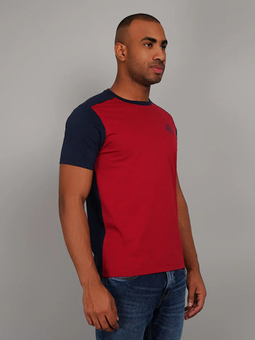 Red Cut & Sew Regular Fit T-shirt Tim Paris