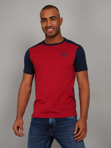 Red Cut & Sew Regular Fit T-shirt Tim Paris