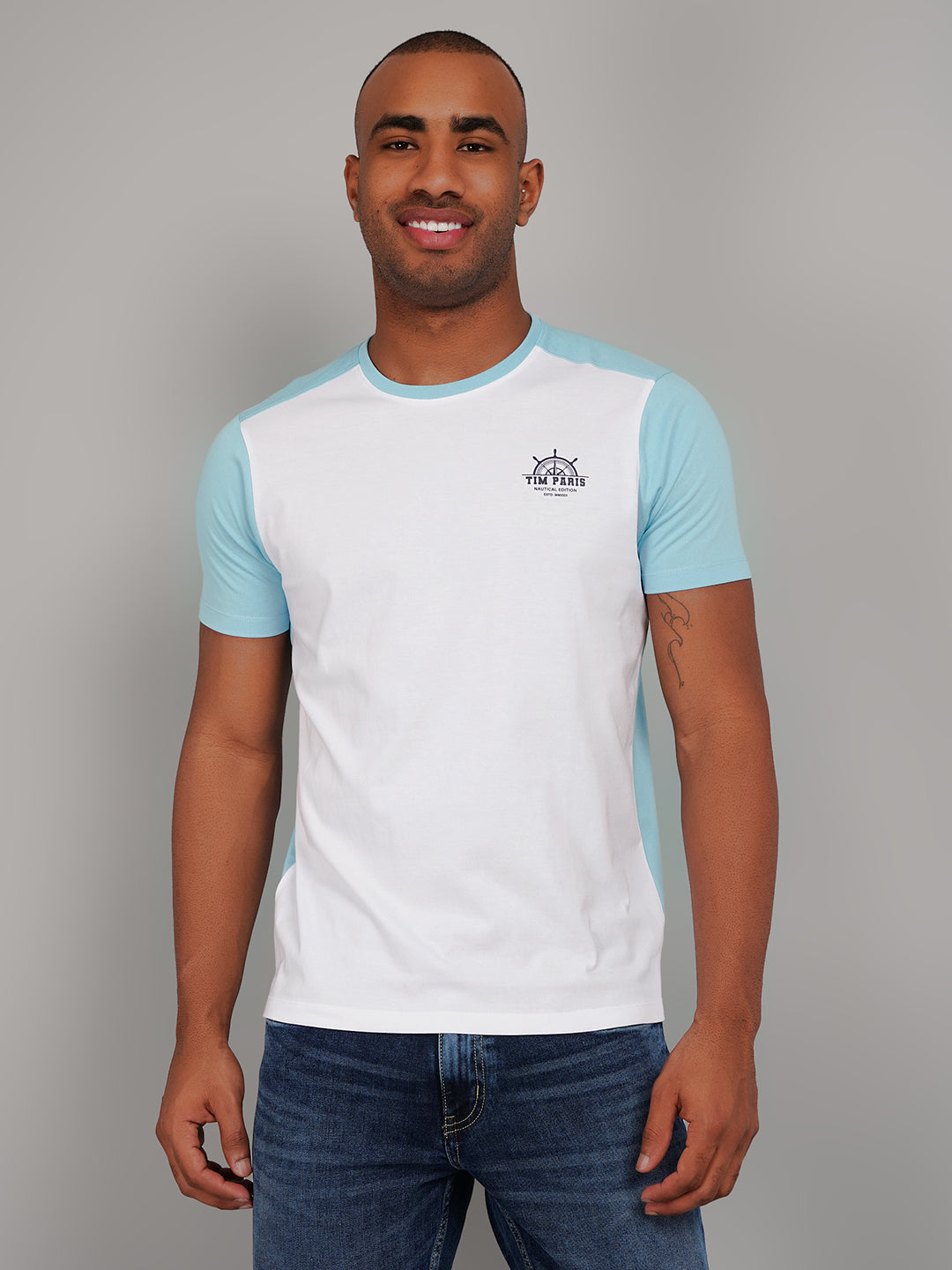 White Cut & Sew Regular Fit T-shirt