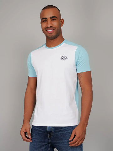 White Cut & Sew Regular Fit T-shirt Tim Paris
