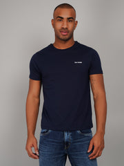 Dress Blue Round Neck Graphic Print T-Shirt