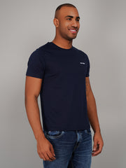 Dress Blue Round Neck Graphic Print T-Shirt
