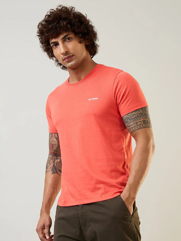 Coral Graphic Print Regular Fit T-shirt Tim Paris