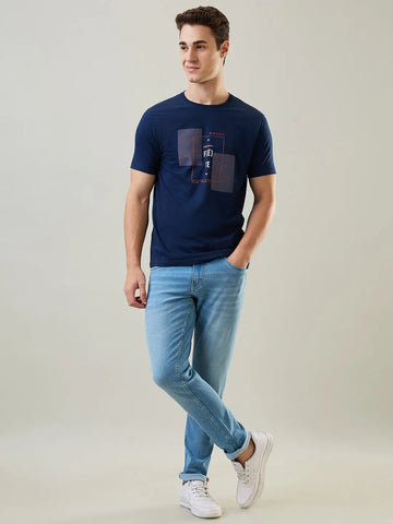 Dress Navy Blue Graphic Print T-Shirt Tim Paris