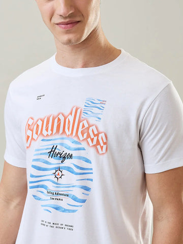 Boundless Graphic Print White T-Shirt Tim Paris