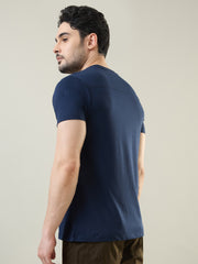 Blue Graphic Print Regular Fit T-shirt