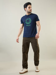 Blue Graphic Print Regular Fit T-shirt
