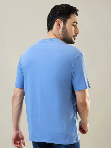 Robbia Blue Printed Relaxed Fit T-Shirt Tim Paris