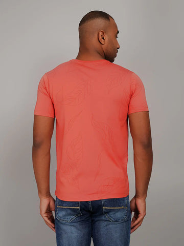 Burnt Sienna Red Printed T-Shirt Tim Paris
