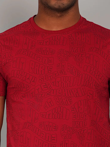 Scooter Red Printed T-Shirt Tim Paris