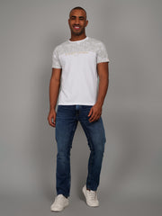 Grey Printed Regular Fit T-Shirt