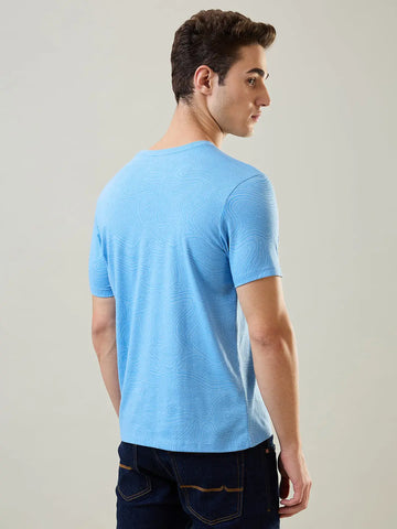 Ocean Spirit Sky Blue Printed T-Shirt Tim Paris